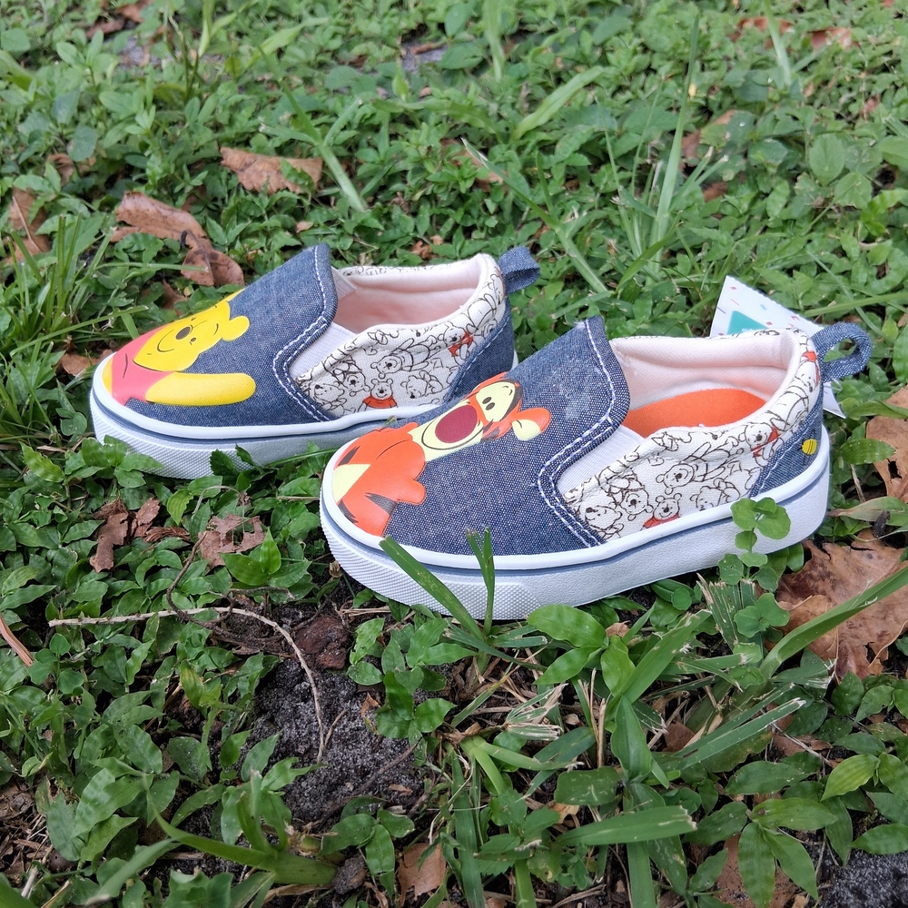 Disney Kids' Denim Slip-On Sneakers with Winnie the Pooh and Tigger - Picture 4 of 6